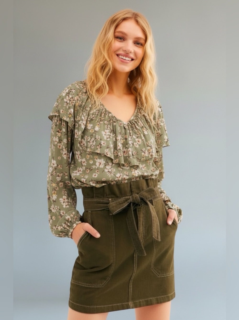 Free People | Splendor in the Grass Paper Bag Waist Skirt 8